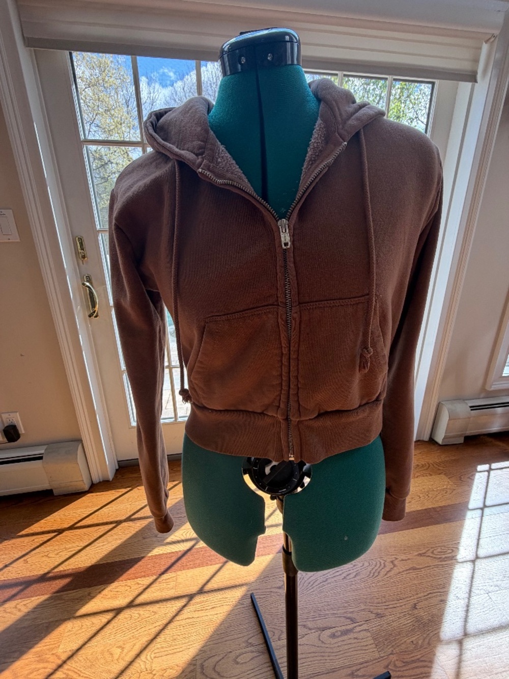 Brandy Melville Crystal Hoodie OS XS/S Brown